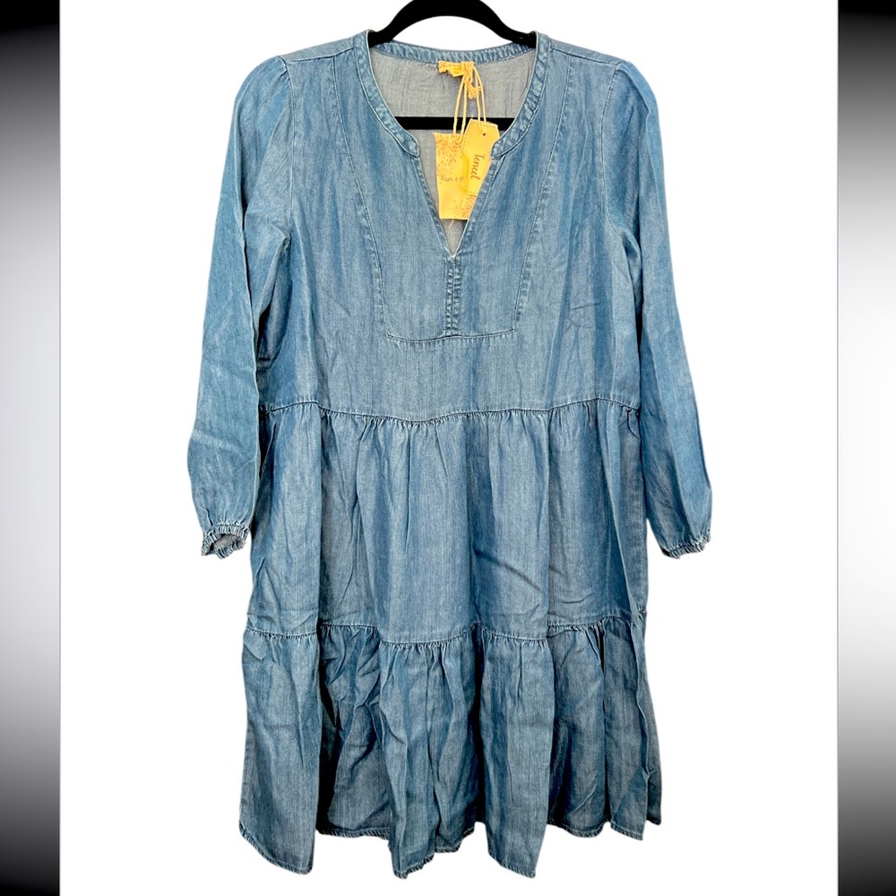 NWT Hem and Thread Tencel Blue Midi Dress